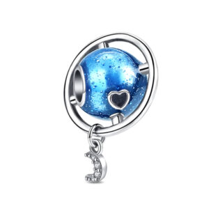 S925 Pure Silver Bead DIY Pendant Earth
