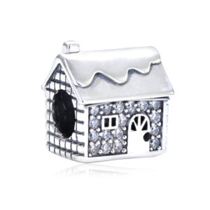 S925 sterling silver bead DIY pendant house