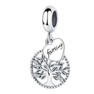 S925 Pure Silver Bead DIY Pendant Family Tree