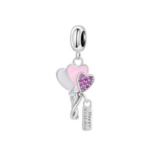 S925 sterling silver bead DIY pendant love balloon