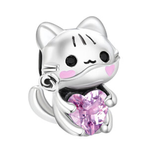 S925 sterling silver bead DIY pendant for cats