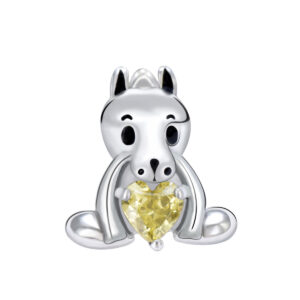 S925 sterling silver bead DIY pendant pony