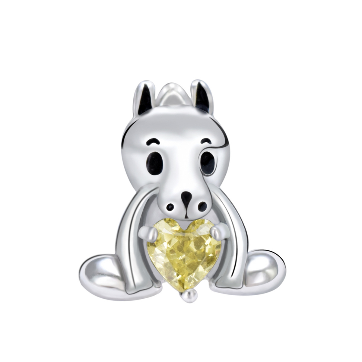 S925 sterling silver bead DIY pendant pony
