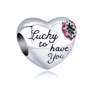 S925 Pure Silver Bead DIY Pendant Love