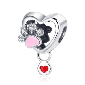 S925 Pure Silver Bead DIY Pendant Love