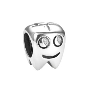 S925 sterling silver bead DIY pendant teeth