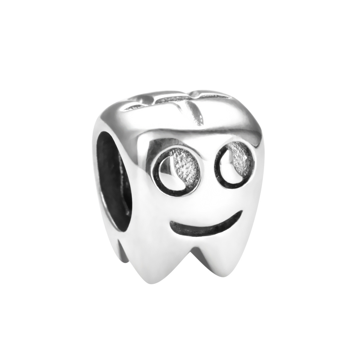 S925 sterling silver bead DIY pendant teeth