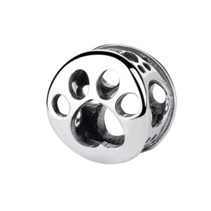 S925 sterling silver bead DIY pendant with paw print
