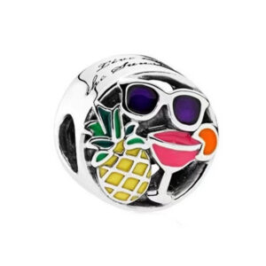 S925 sterling silver bead DIY pendant pineapple wine glass