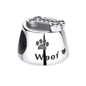 S925 sterling silver bead DIY pendant with paw print