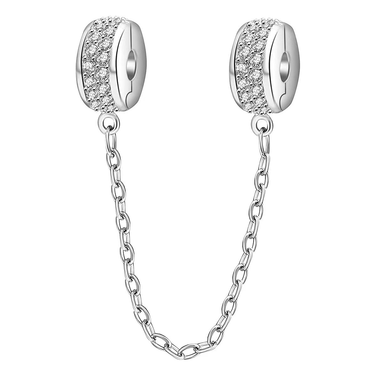 S925 sterling silver bead DIY pendant safety chain