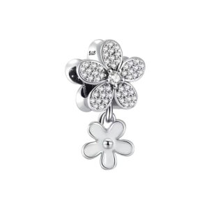 S925 sterling silver bead DIY pendant daisy