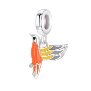 S925 sterling silver bead DIY pendant bird