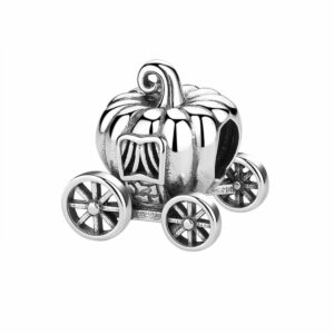 S925 sterling silver bead DIY pendant pumpkin cart