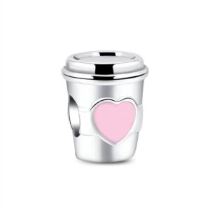 S925 sterling silver bead DIY pendant coffee cup