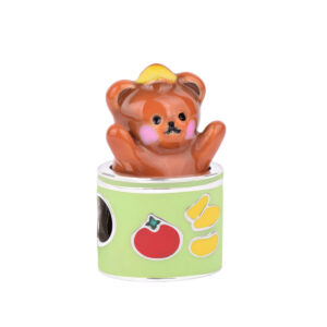 S925 sterling silver bead DIY pendant teddy bear