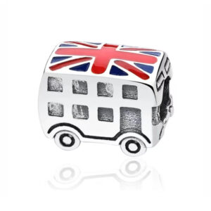 S925 sterling silver bead DIY pendant bus