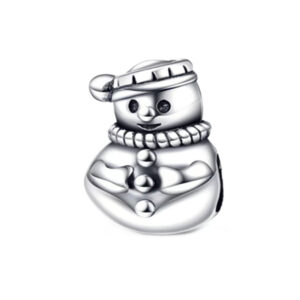 S925 sterling silver bead DIY pendant snowman