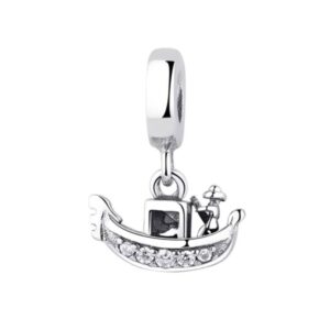 S925 sterling silver bead DIY suspended boat