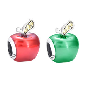S925 sterling silver bead DIY pendant apple