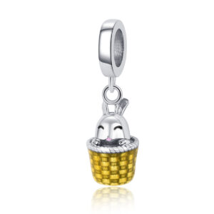 S925 sterling silver bead DIY pendant bunny
