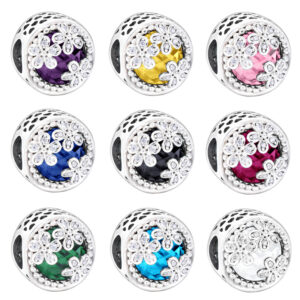 S925 sterling silver bead DIY pendant daisy