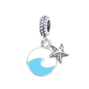 S925 sterling silver bead DIY pendant starfish
