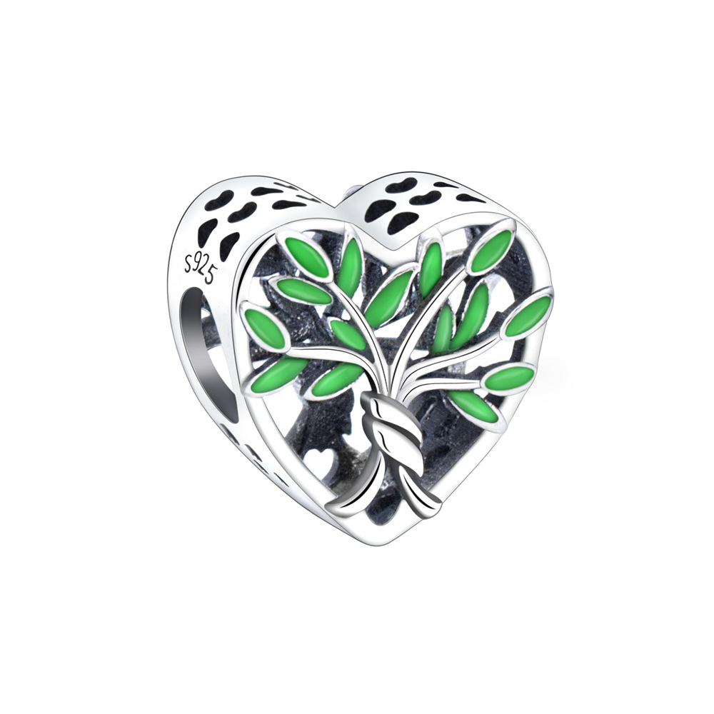 S925 Pure Silver Bead DIY Pendant Family Tree