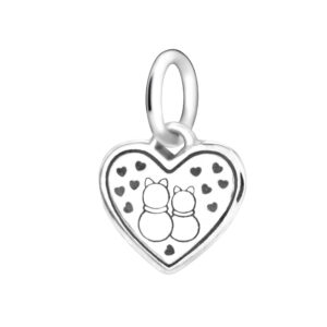 S925 sterling silver bead DIY pendant heart shape