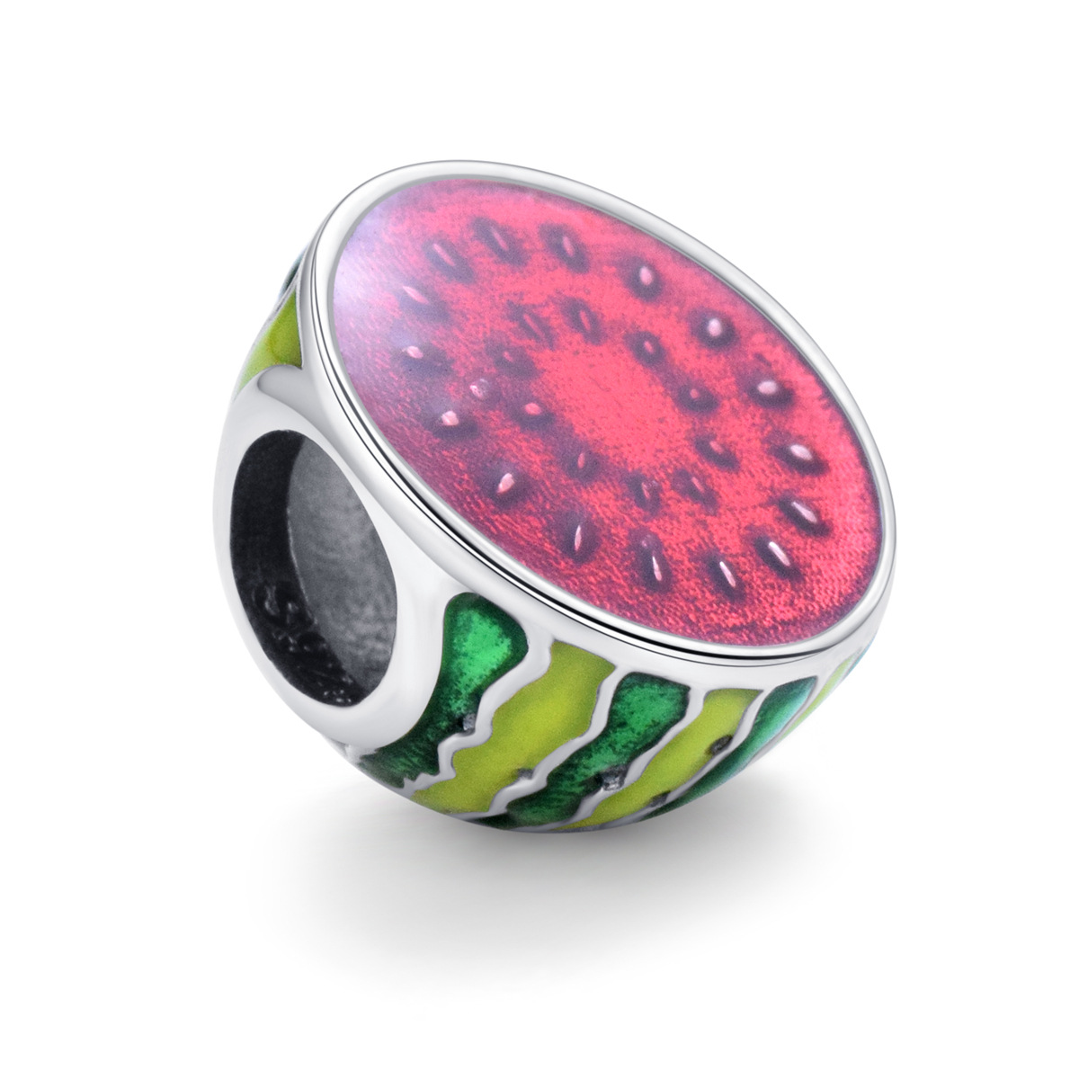 S925 sterling silver bead DIY pendant watermelon
