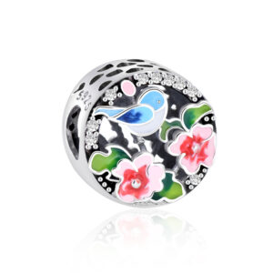 S925 sterling silver bead DIY pendant bird