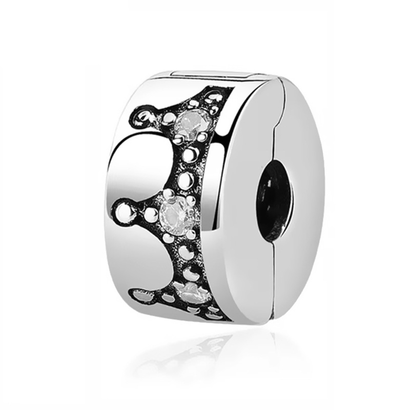 S925 sterling silver bead DIY pendant crown buckle