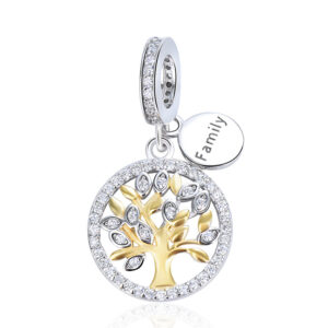 S925 Pure Silver Bead DIY Pendant Family Tree