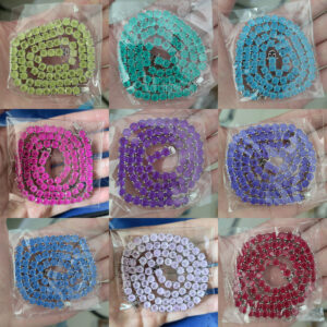 Hip Hop Copper Inlaid Zircon Tennis Chain 5mm Single Row Chain Necklace