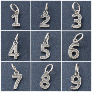 S925 Sterling Silver DIY Bracelet Beaded 0123456789 Digital Pendant