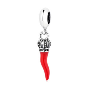S925 Sterling Silver DIY Beaded Pendant Red Little Pepper