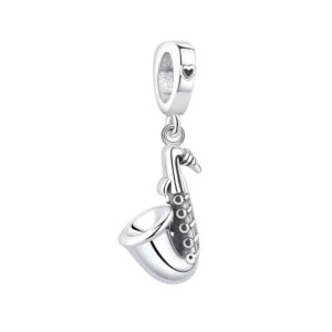 S925 sterling silver DIY beaded pendant saxophone