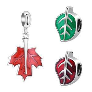 S925 sterling silver DIY beaded pendant Maple Leaf Chinese Restaurant