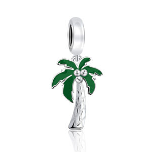 S925 Sterling Silver Beaded DIY Pendant Coconut Tree