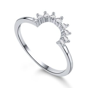S925 Sterling Silver Ring U-Shape Zircon Ring