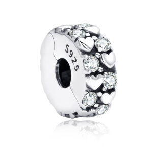 S925 sterling silver beaded DIY inlaid zircon pendant