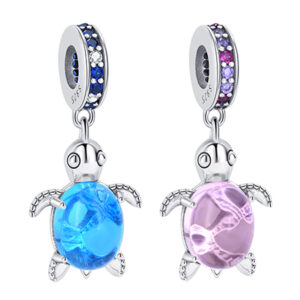 S925 sterling silver beaded DIY turtle pendant