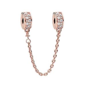 S925 sterling silver beaded DIY turtle pendant rose gold snap buckle safety chain