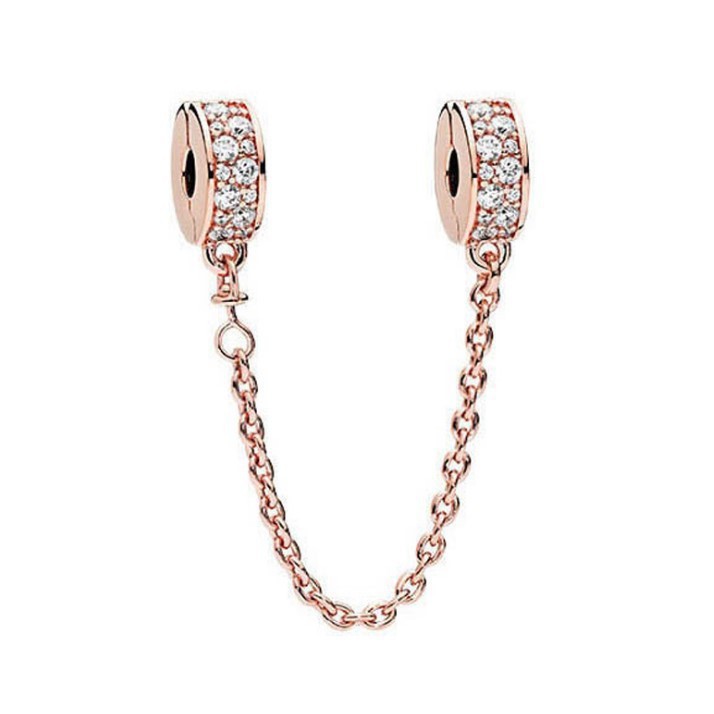 S925 sterling silver beaded DIY turtle pendant rose gold snap buckle safety chain