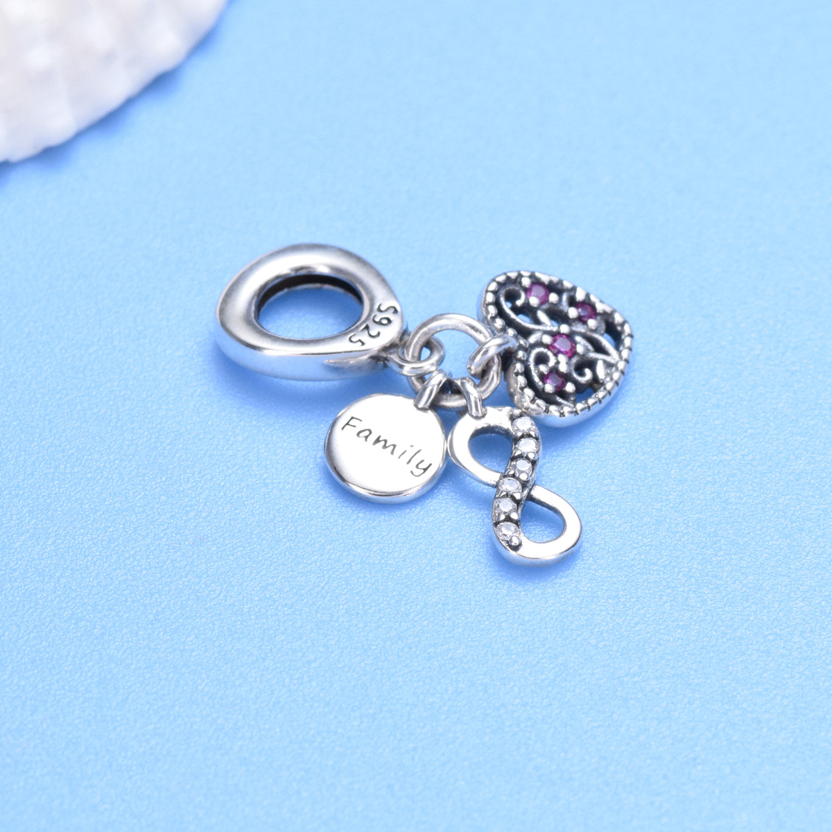 S925 Sterling Silver Beaded DIY Pendant Family Tree - Image 2