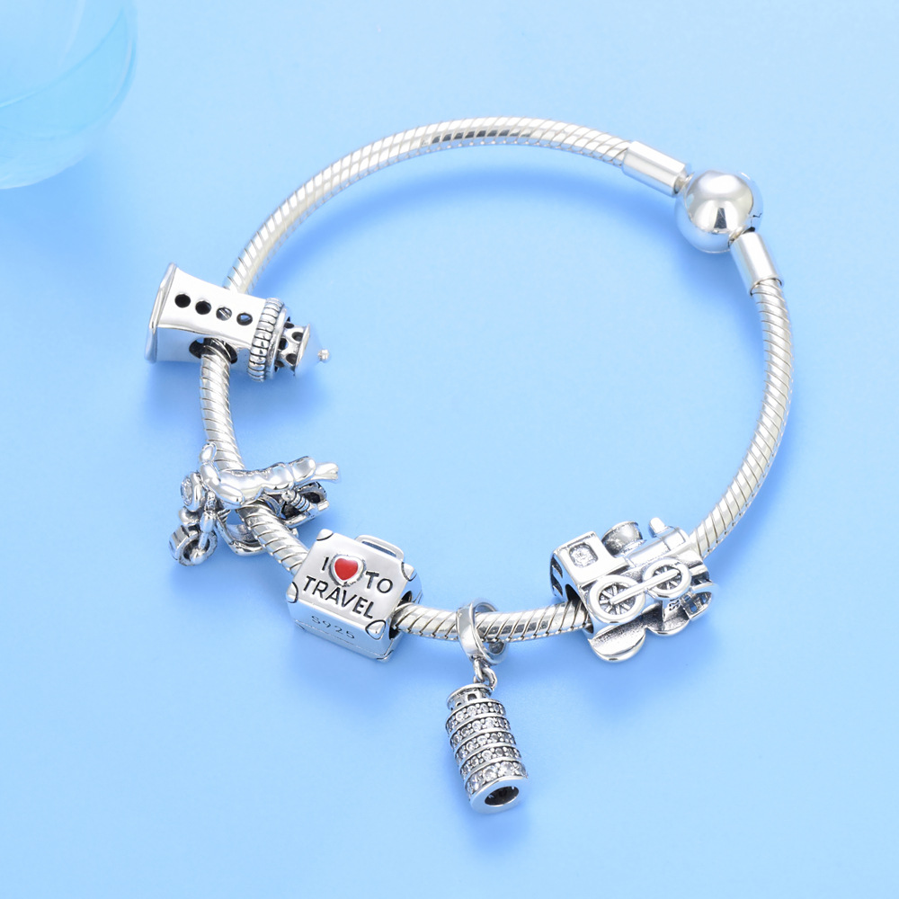 S925 Sterling Silver Beaded DIY Pendant Lighthouse - Image 2