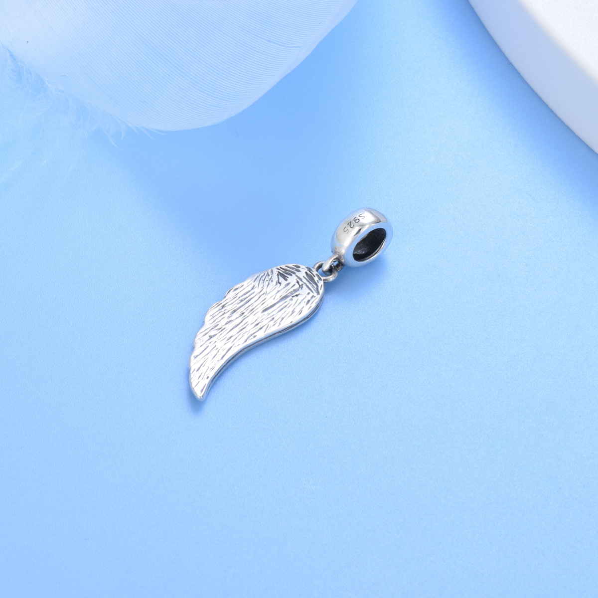 S925 sterling silver beaded DIY pendant wings - Image 2