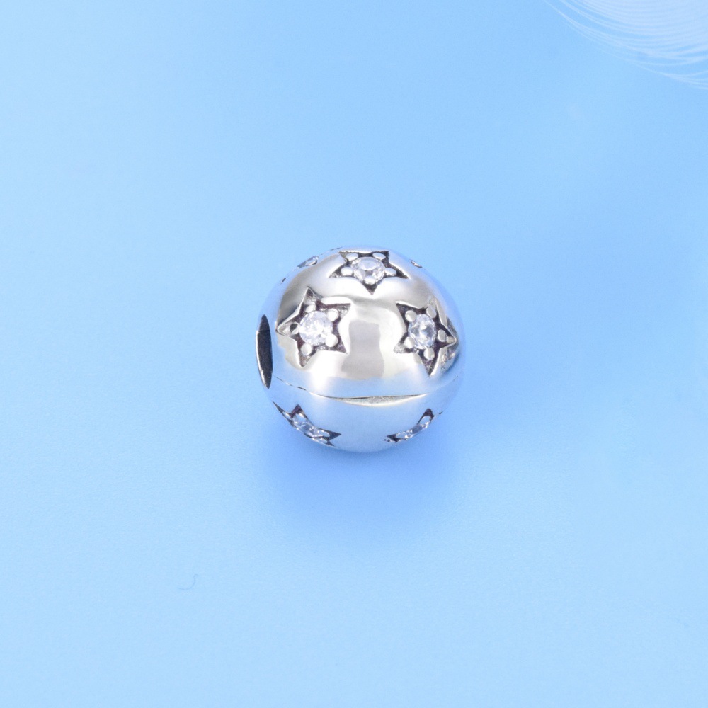 S925 sterling silver beaded DIY pendant pentagram - Image 2