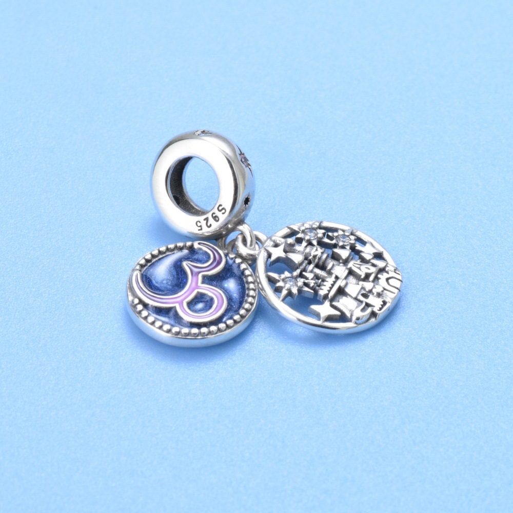 S925 Sterling Silver Beaded DIY Pendant Castle - Image 2