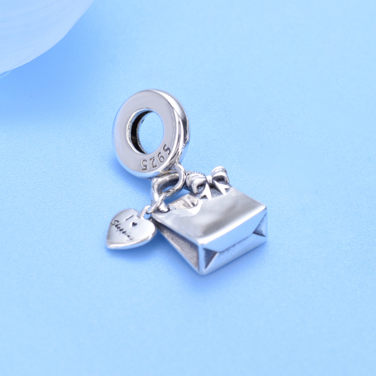 S925 Sterling Silver Beaded DIY Pendant Tote Bag - Image 2